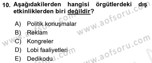İletişim Bilgisi Dersi 2018 - 2019 Yılı (Final) Dönem Sonu Sınav Soruları 10. Soru