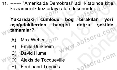 İletişim Bilgisi Dersi 2018 - 2019 Yılı (Final) Dönem Sonu Sınav Soruları 11. Soru