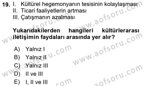 İletişim Bilgisi Dersi 2018 - 2019 Yılı (Final) Dönem Sonu Sınav Soruları 19. Soru
