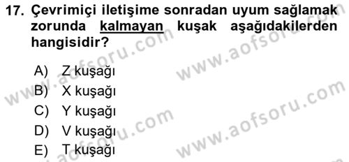 İletişim Bilgisi Dersi 2018 - 2019 Yılı Yaz Okulu Sınavı 17. Soru