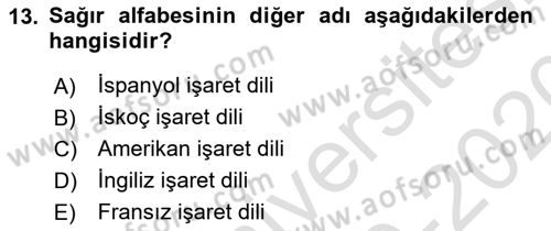 İletişim Bilgisi Dersi Ara Sınavı Deneme Sınav Soruları 13. Soru