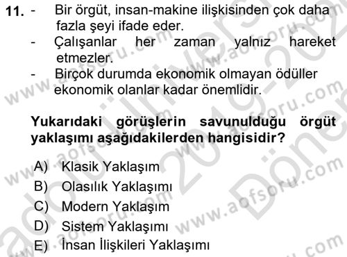İletişim Bilgisi Dersi 2019 - 2020 Yılı (Final) Dönem Sonu Sınav Soruları 11. Soru