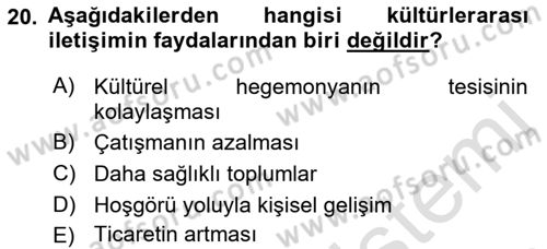 İletişim Bilgisi Dersi 2019 - 2020 Yılı (Final) Dönem Sonu Sınav Soruları 20. Soru