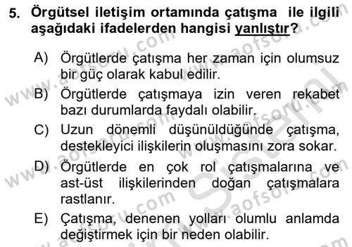 İletişim Bilgisi Dersi 2019 - 2020 Yılı (Final) Dönem Sonu Sınav Soruları 5. Soru