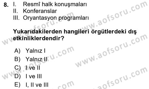 İletişim Bilgisi Dersi 2019 - 2020 Yılı (Final) Dönem Sonu Sınav Soruları 8. Soru