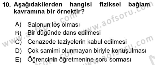 İletişim Bilgisi Dersi 2020 - 2021 Yılı Yaz Okulu Sınav Soruları 10. Soru