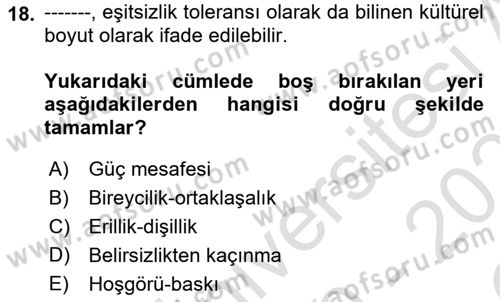 İletişim Bilgisi Dersi 2020 - 2021 Yılı Yaz Okulu Sınav Soruları 18. Soru