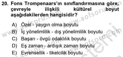 İletişim Bilgisi Dersi 2020 - 2021 Yılı Yaz Okulu Sınav Soruları 20. Soru