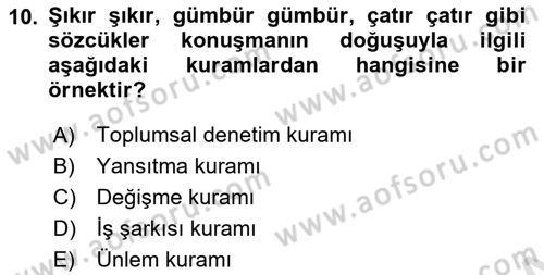 İletişim Bilgisi Dersi Ara Sınavı Deneme Sınav Soruları 10. Soru