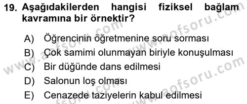 İletişim Bilgisi Dersi Ara Sınavı Deneme Sınav Soruları 19. Soru