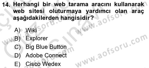 İletişim Bilgisi Dersi 2021 - 2022 Yılı (Final) Dönem Sonu Sınavı 14. Soru