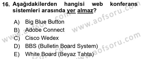 İletişim Bilgisi Dersi 2021 - 2022 Yılı Yaz Okulu Sınav Soruları 16. Soru