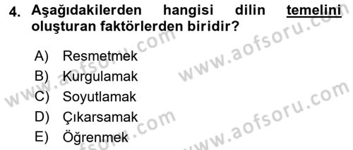 İletişim Bilgisi Dersi 2021 - 2022 Yılı Yaz Okulu Sınav Soruları 4. Soru