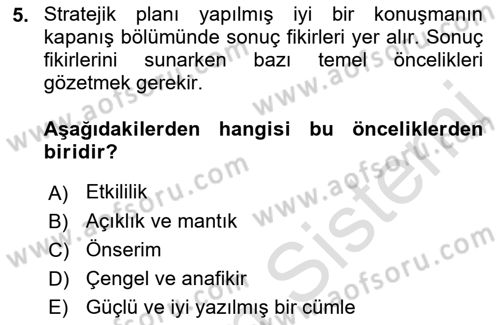 İletişim Bilgisi Dersi 2021 - 2022 Yılı Yaz Okulu Sınav Soruları 5. Soru