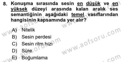 İletişim Bilgisi Dersi 2021 - 2022 Yılı Yaz Okulu Sınavı 8. Soru