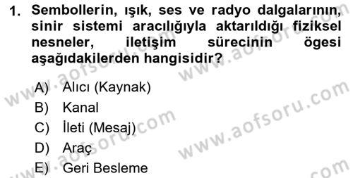 İletişim Bilgisi Dersi Ara Sınavı Deneme Sınav Soruları 1. Soru