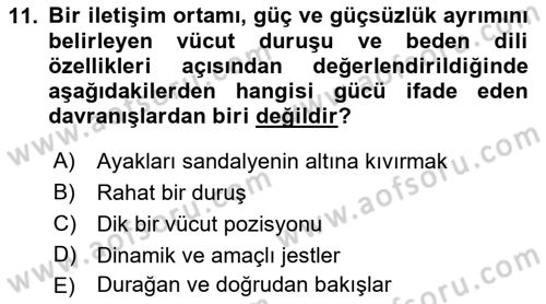 İletişim Bilgisi Dersi 2022 - 2023 Yılı (Vize) Ara Sınav Soruları 11. Soru