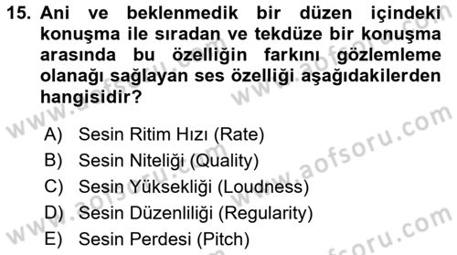 İletişim Bilgisi Dersi 2022 - 2023 Yılı (Vize) Ara Sınav Soruları 15. Soru