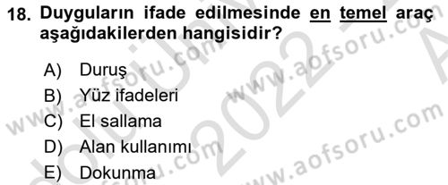 İletişim Bilgisi Dersi 2022 - 2023 Yılı (Vize) Ara Sınav Soruları 18. Soru