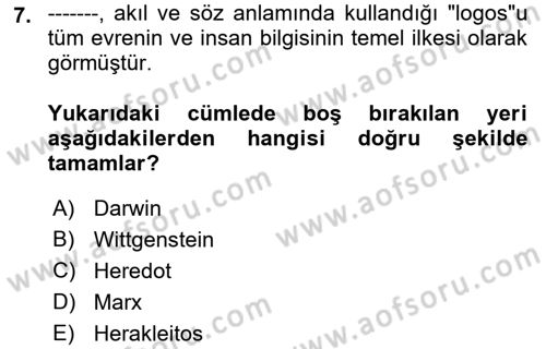 İletişim Bilgisi Dersi Ara Sınavı Deneme Sınav Soruları 7. Soru