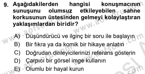 İletişim Bilgisi Dersi 2022 - 2023 Yılı (Vize) Ara Sınav Soruları 9. Soru