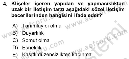 İletişim Bilgisi Dersi 2022 - 2023 Yılı (Final) Dönem Sonu Sınav Soruları 4. Soru