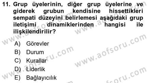 İletişim Bilgisi Dersi 2022 - 2023 Yılı Yaz Okulu Sınav Soruları 11. Soru