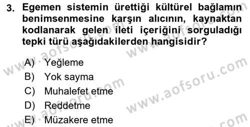 İletişim Bilgisi Dersi 2022 - 2023 Yılı Yaz Okulu Sınavı 3. Soru