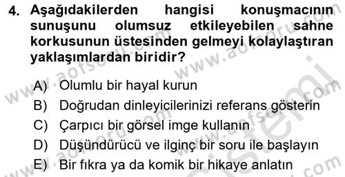 İletişim Bilgisi Dersi 2022 - 2023 Yılı Yaz Okulu Sınavı 4. Soru