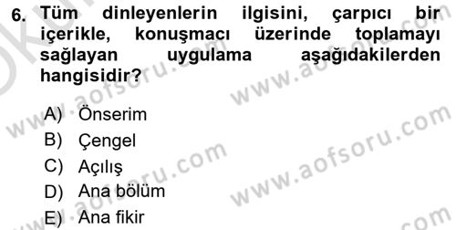 İletişim Bilgisi Dersi 2022 - 2023 Yılı Yaz Okulu Sınavı 6. Soru