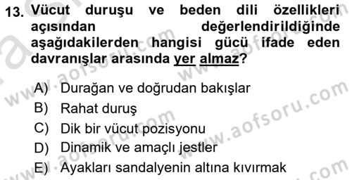 İletişim Bilgisi Dersi Ara Sınavı Deneme Sınav Soruları 13. Soru