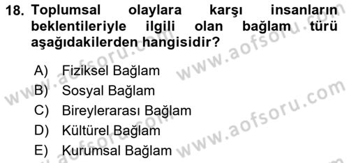 İletişim Bilgisi Dersi Ara Sınavı Deneme Sınav Soruları 18. Soru