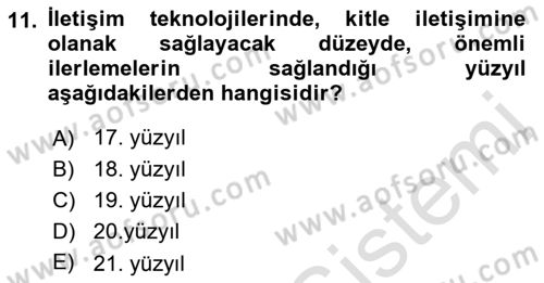İletişim Bilgisi Dersi 2023 - 2024 Yılı (Final) Dönem Sonu Sınav Soruları 11. Soru