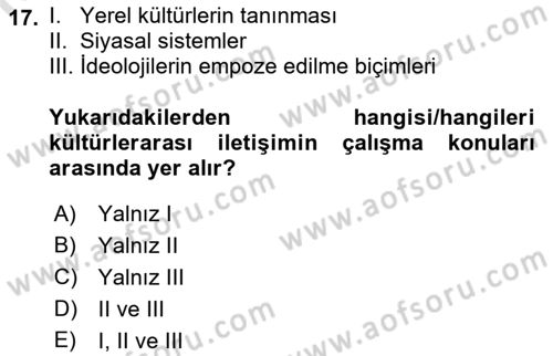 İletişim Bilgisi Dersi 2023 - 2024 Yılı (Final) Dönem Sonu Sınav Soruları 17. Soru
