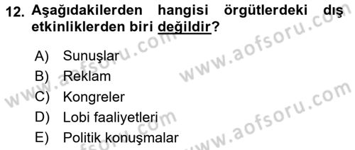 İletişim Bilgisi Dersi 2023 - 2024 Yılı Yaz Okulu Sınav Soruları 12. Soru