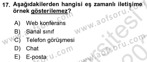 İletişim Bilgisi Dersi 2023 - 2024 Yılı Yaz Okulu Sınav Soruları 17. Soru
