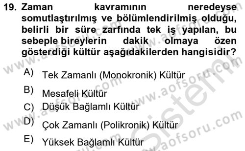 İletişim Bilgisi Dersi 2023 - 2024 Yılı Yaz Okulu Sınav Soruları 19. Soru