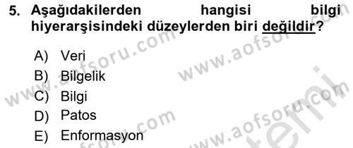 İletişim Bilgisi Dersi 2023 - 2024 Yılı Yaz Okulu Sınav Soruları 5. Soru