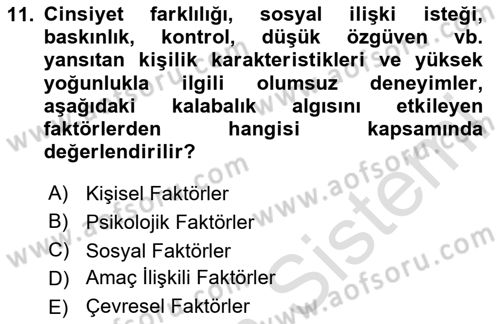 İletişim Bilgisi Dersi 2024 - 2025 Yılı (Vize) Ara Sınav Soruları 11. Soru