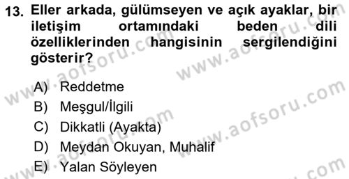 İletişim Bilgisi Dersi Ara Sınavı Deneme Sınav Soruları 13. Soru