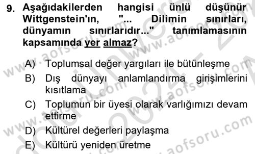İletişim Bilgisi Dersi 2024 - 2025 Yılı (Vize) Ara Sınav Soruları 9. Soru