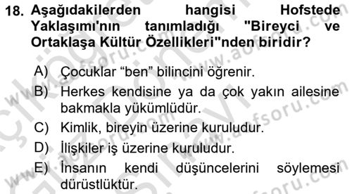 İletişim Bilgisi Dersi 2024 - 2025 Yılı (Final) Dönem Sonu Sınav Soruları 18. Soru