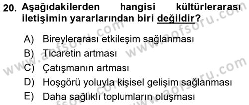 İletişim Bilgisi Dersi 2024 - 2025 Yılı (Final) Dönem Sonu Sınav Soruları 20. Soru