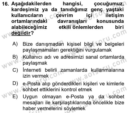 İletişim Bilgisi Dersi 2024 - 2025 Yılı Yaz Okulu Sınav Soruları 16. Soru