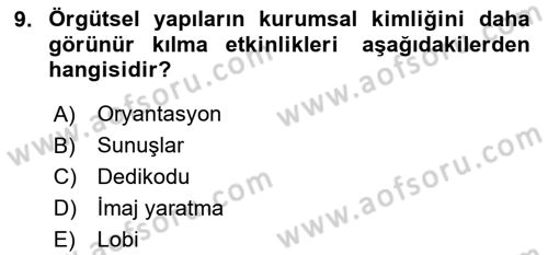 İletişim Bilgisi Dersi 2024 - 2025 Yılı Yaz Okulu Sınav Soruları 9. Soru