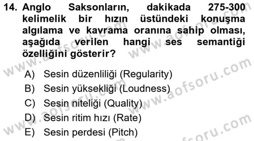 İletişim Bilgisi Dersi 2025 - 2026 Yılı (Vize) Ara Sınav Soruları 14. Soru