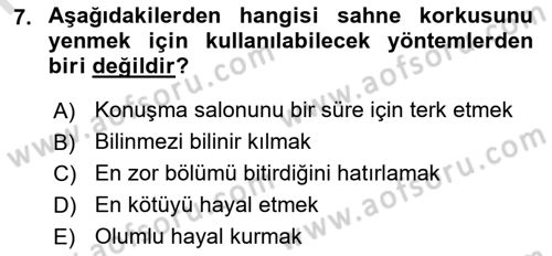 İletişim Bilgisi Dersi 2025 - 2026 Yılı (Vize) Ara Sınav Soruları 7. Soru