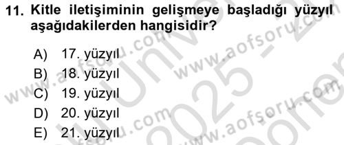 İletişim Bilgisi Dersi 2025 - 2026 Yılı (Final) Dönem Sonu Sınav Soruları 11. Soru