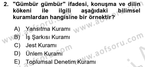 İletişim Bilgisi Dersi 2025 - 2026 Yılı (Final) Dönem Sonu Sınav Soruları 2. Soru