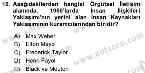 İletişim Bilgisi Dersi 2025 - 2026 Yılı Yaz Okulu Sınav Soruları 10. Soru